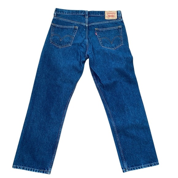 Levi's 505 Blue Straight Jeans Classic Fit - Picture 3 of 10